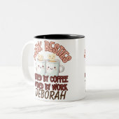 Aangepast werk Bestie Coffee Lover Gift Tweekleurige Koffiemok (Voorkant links)