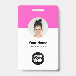 Aangepast werknemer Modern ID Kaart Roze QR-badge Badge