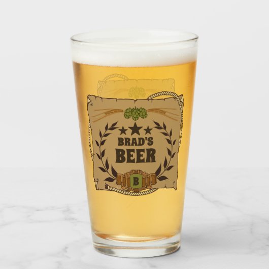 Aangepast western bierglas glas (Voorkant gevuld)