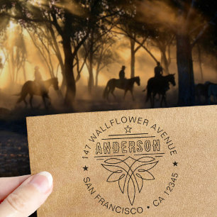 Aangepast Westers Cowboylaars Familie Retouradres Zelfinktende Stempel