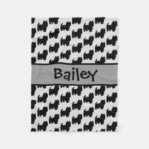 Aangepast Westie Dog Silhouette Fleece Deken