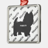 Aangepast Westie Dog Silhouette Metalen Ornament (Links)