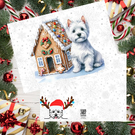 Aangepast Westie kersthuis Feestdagen Kaart