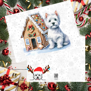 Aangepast Westie kersthuis Feestdagen Kaart