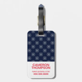 Aangepast wielpatroon van de fotokapitein bagagelabel (Achterkant verticaal)