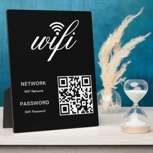 Aangepast Wifi Netwerk QR Code Wit Fotoplaat (Zijkant)