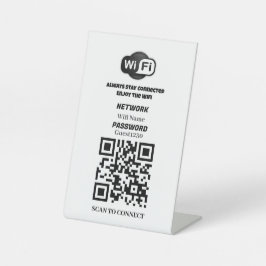 Aangepast WiFi QR Code Tabelteken Reclamebord Met Voetstuk