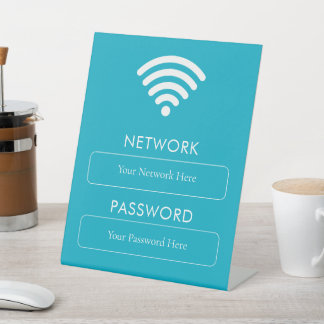 Aangepast Wifi-wachtwoord en -netwerk Reclamebord Met Voetstuk