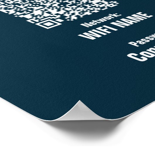 Aangepast WiFi-wachtwoord Onderteken Minimalistisc Poster (Hoek)