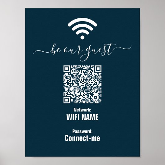 Aangepast WiFi-wachtwoord Onderteken Minimalistisc Poster (Voorkant)