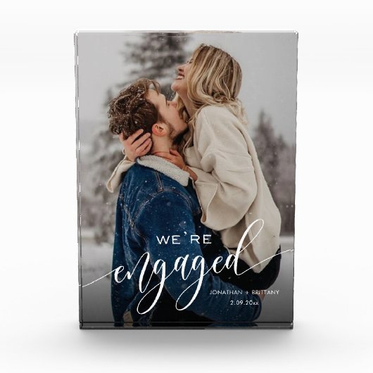 Aangepast Wij zijn verloofd! Herinneringsfotoblok Fotoblokken (Voorkant)