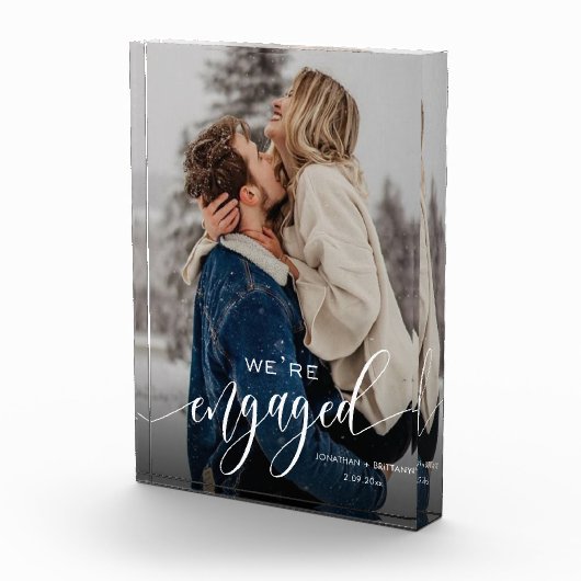 Aangepast Wij zijn verloofd! Herinneringsfotoblok Fotoblokken (Rechts)