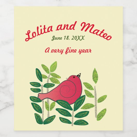 Aangepast Wijn Etiket (Enkel label)