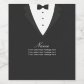 Aangepast wijnetiket of voedseletiket met Tux-jas Wijn Etiket (Enkel label)