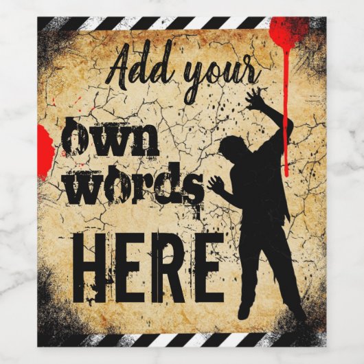 Aangepast wijnfleslabel bruiloft zombie apocalyps wijn etiket (Enkel label)