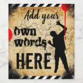 Aangepast wijnfleslabel trouw zombie apocalyps wijn etiket (Enkel label)