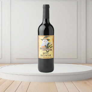 Aangepast wijnlabel Drink op Heksen Halloween Wijn Etiket
