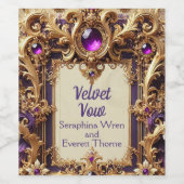 Aangepast Wijnlabel Paarse & Gouden bruiloft Wijn Etiket (Enkel label)