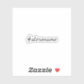 Aangepast # winkelnaam in cursief sticker (Vel)