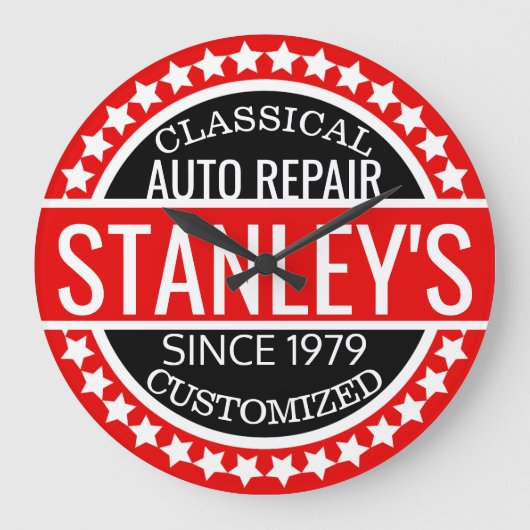 Aangepast winkelrood grote klok (Voorkant)