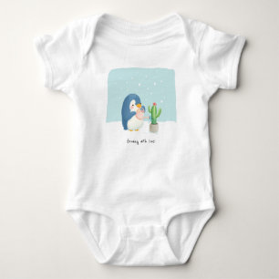 [Aangepast] Winter Pinguïn Tuinman Groeit met Lief Romper