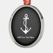 Aangepast wit anker Voeg je eigen tekst toe Metalen Ornament (Links)