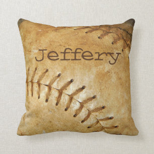 Aangepast  wit Baseball, roestvast Kussen