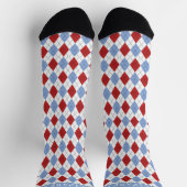 Aangepast wit blauw rood argyle patroon sokken (Top)
