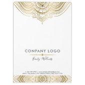 Aangepast wit en goud Mandala Lace Klembord (Achterkant)