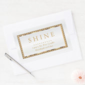 Aangepast wit en goud rechthoekige sticker (Envelop)