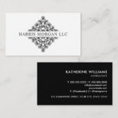 Aangepast wit en zwart monogram Professional Visitekaartje (Voorkant / Achterkant)