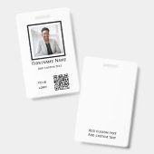 aangepast wit foto personeelsbadge ID qr-code Badge (Voor- en achterkant)