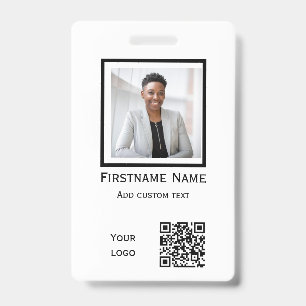 aangepast wit foto personeelsbadge ID qr-code Badge