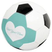 Aangepast wit hart Jouw naam toevoegen Voetbal (Drie kwart)