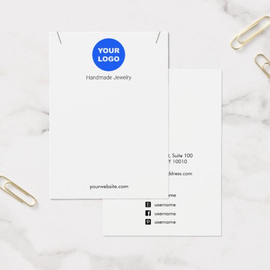 Aangepast wit Logo afstammeling Ketting toevoegen Visitekaartje (Kantoor)