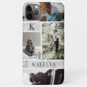 Aangepast wit marmer Aangepast 4 Foto collage Case-Mate iPhone Case (Achterkant)