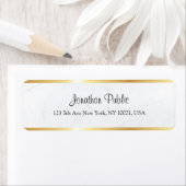 Aangepast wit marmer Faux Gold Handgeschreven scri Etiket (Insitu)