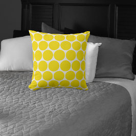 Aangepast wit met gele poka stift patroonpijp kussen