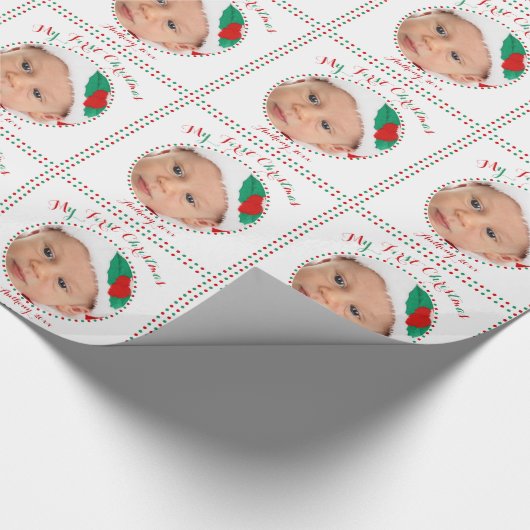 Aangepast wit mijn eerste kerst inpakpapier (Hoek)