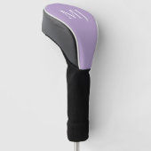 Aangepast wit monogram lavendel golfhoofdhoes golfheadcover (Schuin)