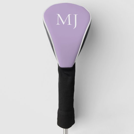 Aangepast wit monogram lavendel golfhoofdhoes golfheadcover (Voorkant)