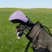 Aangepast wit monogram lavendel golfhoofdhoes golfheadcover (Insitu)