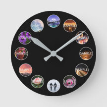 Aangepast wit omhuld 12-fotoklok 