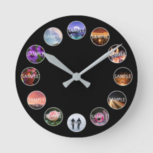 Aangepast wit omhuld 12-fotoklok  ronde klok