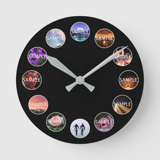 Aangepast wit omhuld 12-fotoklok  ronde klok (Voorkant)