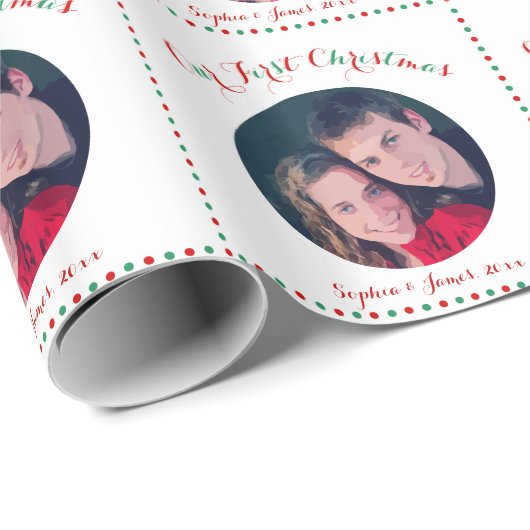 Aangepast wit onze eerste kerst inpakpapier (Rol Hoek)