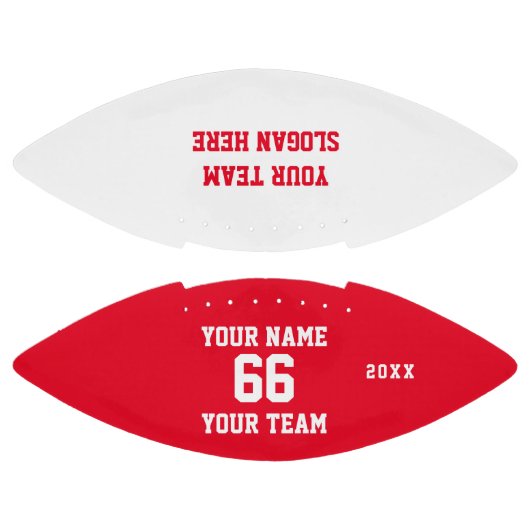 Aangepast wit rood Football met Naam, Aantal, Team (Panelen)