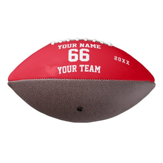 Aangepast wit rood Football met Naam, Aantal, Team (Gedraaid 270)