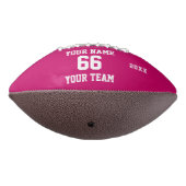 Aangepast wit roze Football met Naam, Aantal, Team (Gedraaid 270)