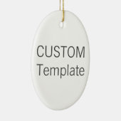 Aangepast witte keramische OVAL kerstboomversierin Keramisch Ornament (Rechts)